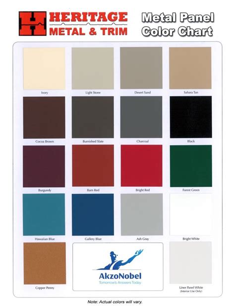 metal house color combinations|metallic building color chart.